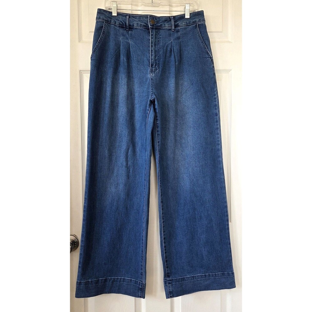 BAGATELLE COLLECTION New York Blue Denim Jeans High Rise Wide Leg Jeans Size 30